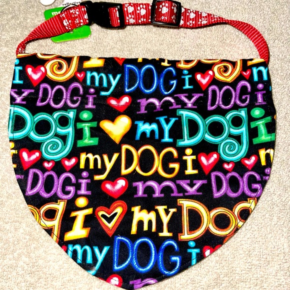 ✨HP✨ DOG MEDIUM REFLECTIVE DECORATIVE REVERSIBLE COLLAR/BANDANA BY “PETWEAR” - Picture 1 of 5